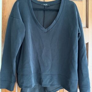 NUX Black V-Neck Pullover Sweatshirt